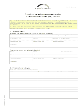 Swedish Residence Permit Application for Married/Cohabiting Couples