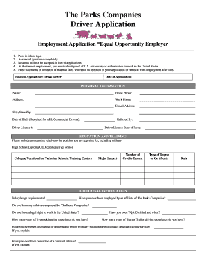 Driver Application Form