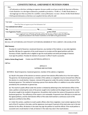 Florida Constitutional Amendment Petition Form