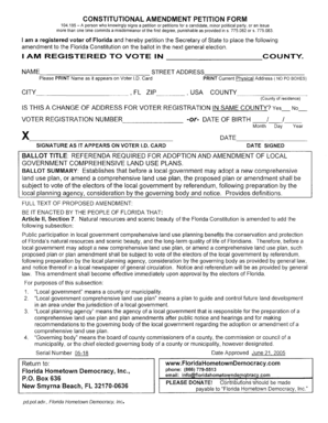 Florida Constitutional Amendment Petition Form