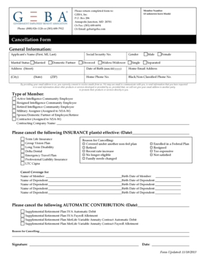 GEBA Insurance Cancellation Form