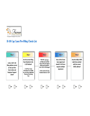 H-1B Cap Cases Pre-Filing Checklist