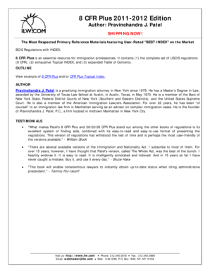 8 CFR Plus 2011-2012 Edition
