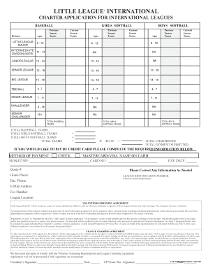 Little League International Charter Application