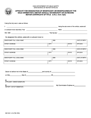 Ohio Beneficiary Designation Affidavit