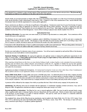 Texas Notary Public Application Form 2301
