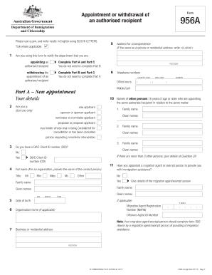 Appointment or Withdrawal of Authorised Recipient Form 956A