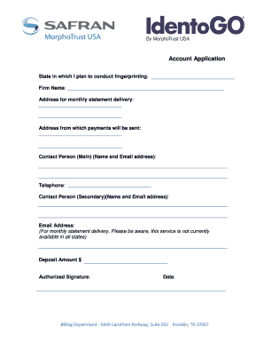 Account Application Form