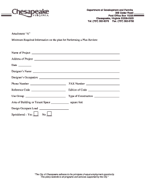 Plan Review Application Form