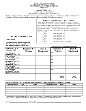 Virginia Tangible Business Property Return