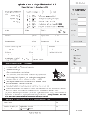 Application to Serve as a Judge of Election