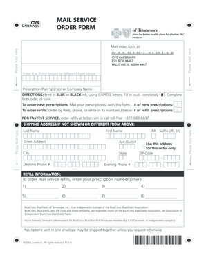 CVS Caremark Mail Service Order Form