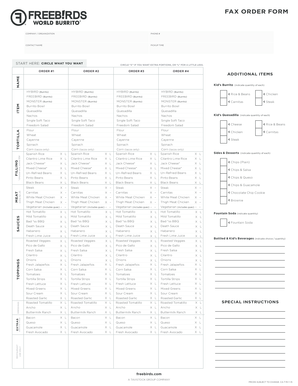 Freebirds Fax Order Form