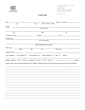Consolidated Edison Claim Form