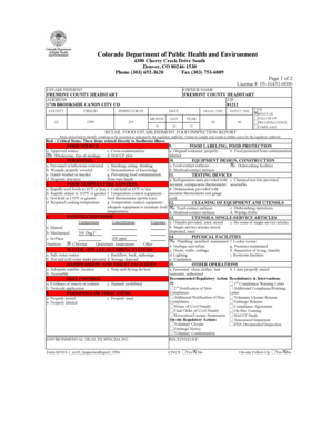 Colorado Retail Food Inspection Report