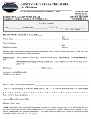 Early Voter Ballot Request Form