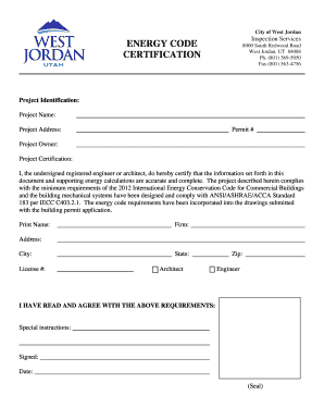 Energy Code Certification Form