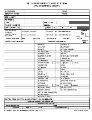 Plumbing Permit Application