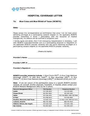 Hospital Coverage Letter
