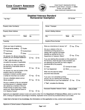 Disabled Veterans Standard Homeowner Exemption