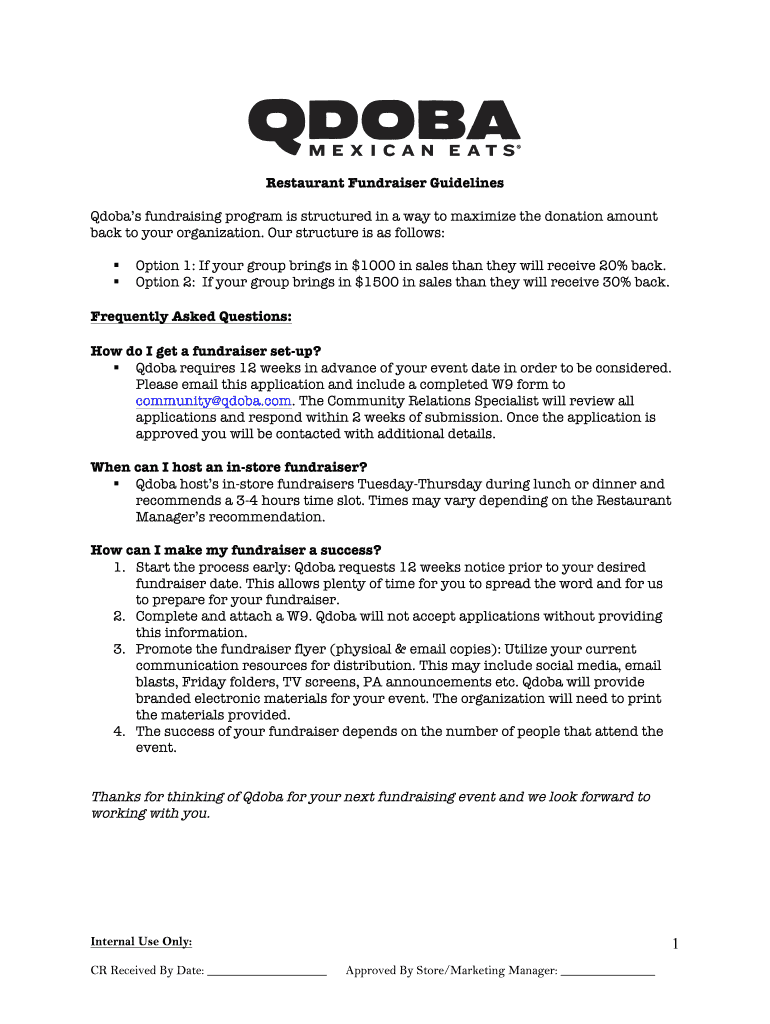 qdoba fundrasing Preview on Page 1