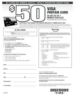 Discount Tire Wheel Promotion Rebate Form