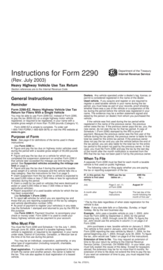 Form 2290 Instructions
