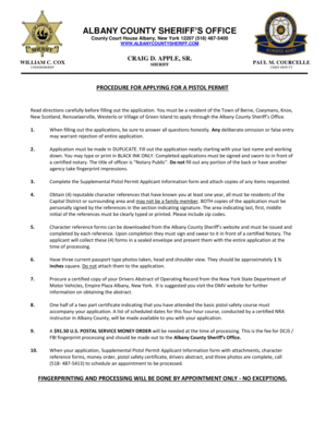 New York Pistol Permit Application