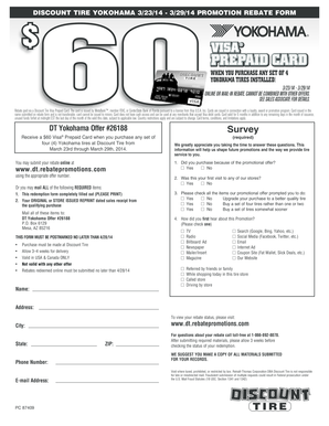 Discount Tire Yokohama Rebate Form