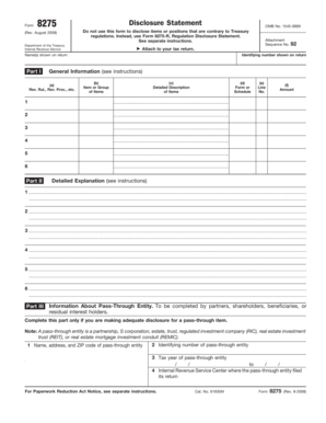 IRS Form 8275 Disclosure Statement