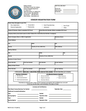 Palm Beach County Vendor Registration Form