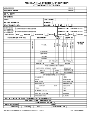 Mechanical Permit Application