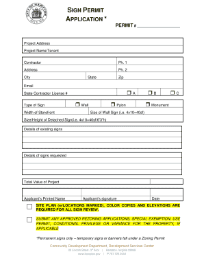 Sign Permit Application