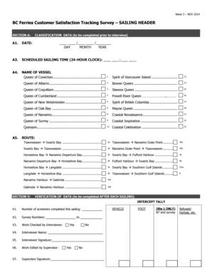 BC Ferries Customer Satisfaction Survey