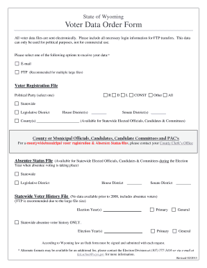 Wyoming Voter Data Order Form