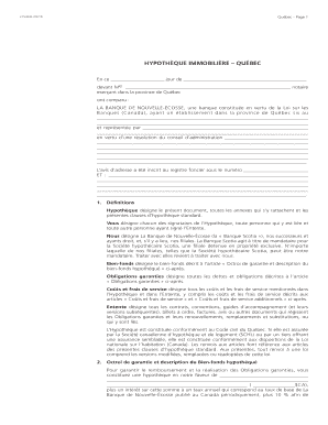 HYPOTHÈQUE IMMOBILIÈRE – QUÉBEC