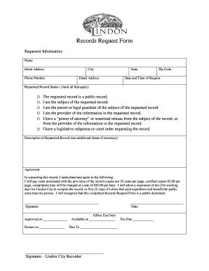 Records Request Form