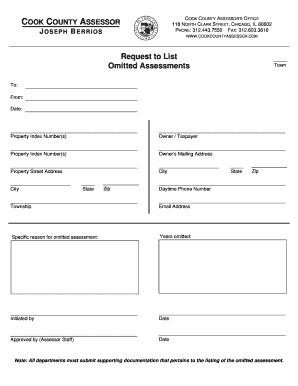 Cook County Omitted Assessment Request Form