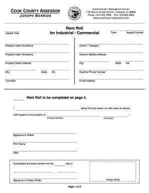 Cook County Rent Roll Appeal Form