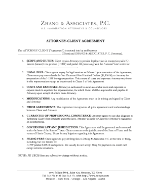 Attorney-Client Agreement for K-1 Visa