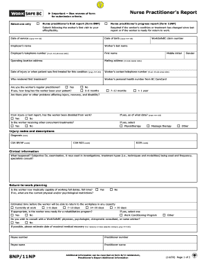 Nurse Practitioner's Report