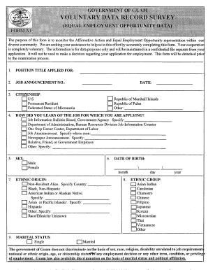 Government of Guam Employment Application