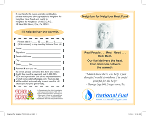 Neighbor for Neighbor Heat Fund Donation Form