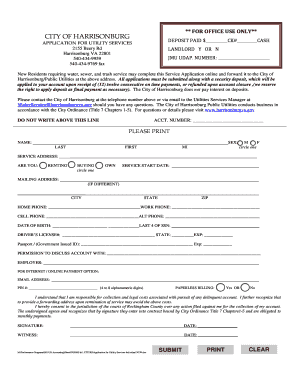Application for Utility Services