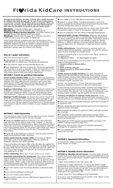 Florida KidCare Application Form