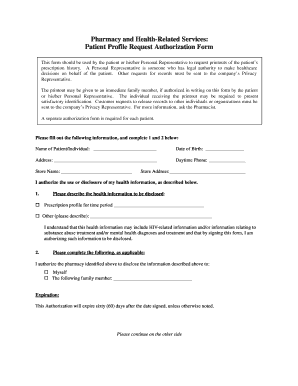 Patient Profile Request Authorization Form