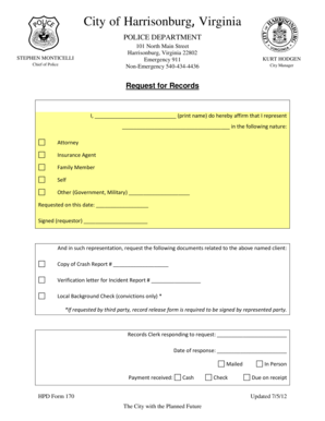 Virginia Police Records Request Form