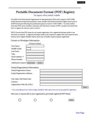 PDF Name Registration Form