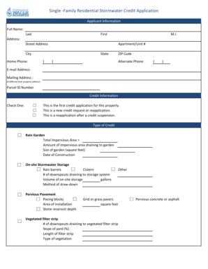 Single-Family Residential Stormwater Credit Application
