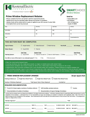 Prime Window Replacement Rebate Form